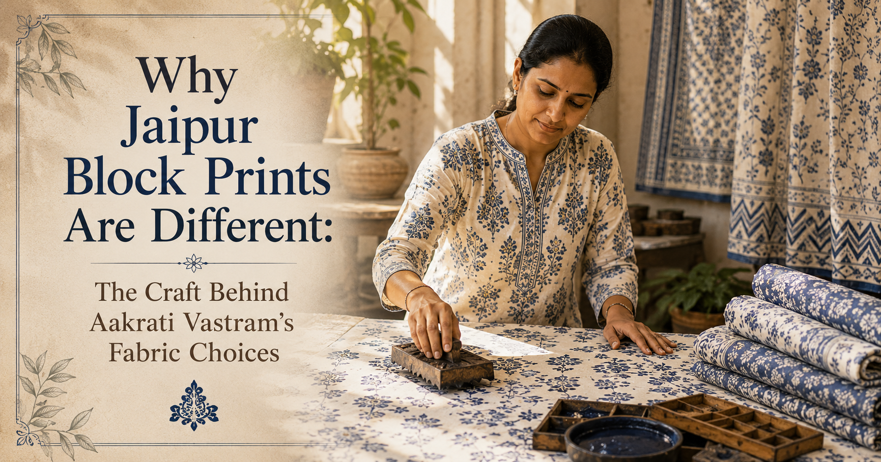Why Jaipur Block Prints Are Different: The Craft Behind Aakrati Vastram’s Fabric Choices