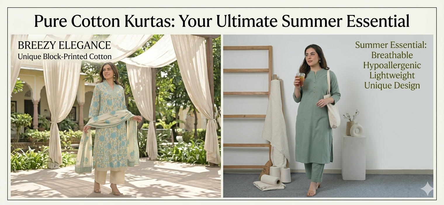 Why Pure Cotton Kurtas Are a Summer Essential for Every Indian Woman