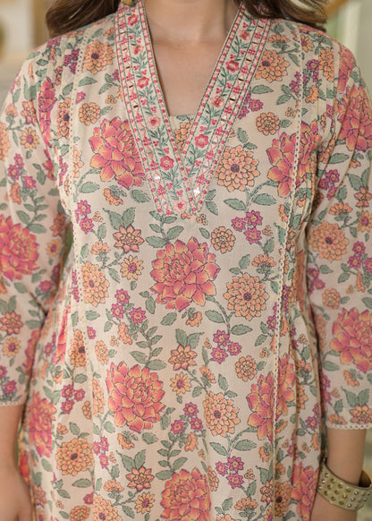 Gulnaar Soft Cotton Floral Suit Set