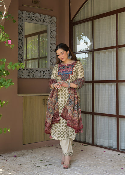 Rajwada Heritage Jaipuri Cotton Suit Set with Dupatta