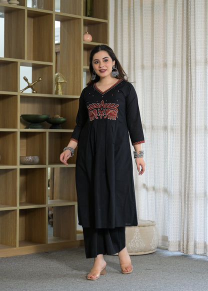 Rajwadi Elephant Cotton Kurti Palazzo Set