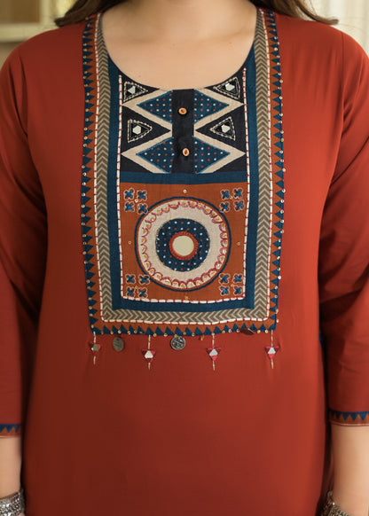 Tribal Panel Cotton Suit Set