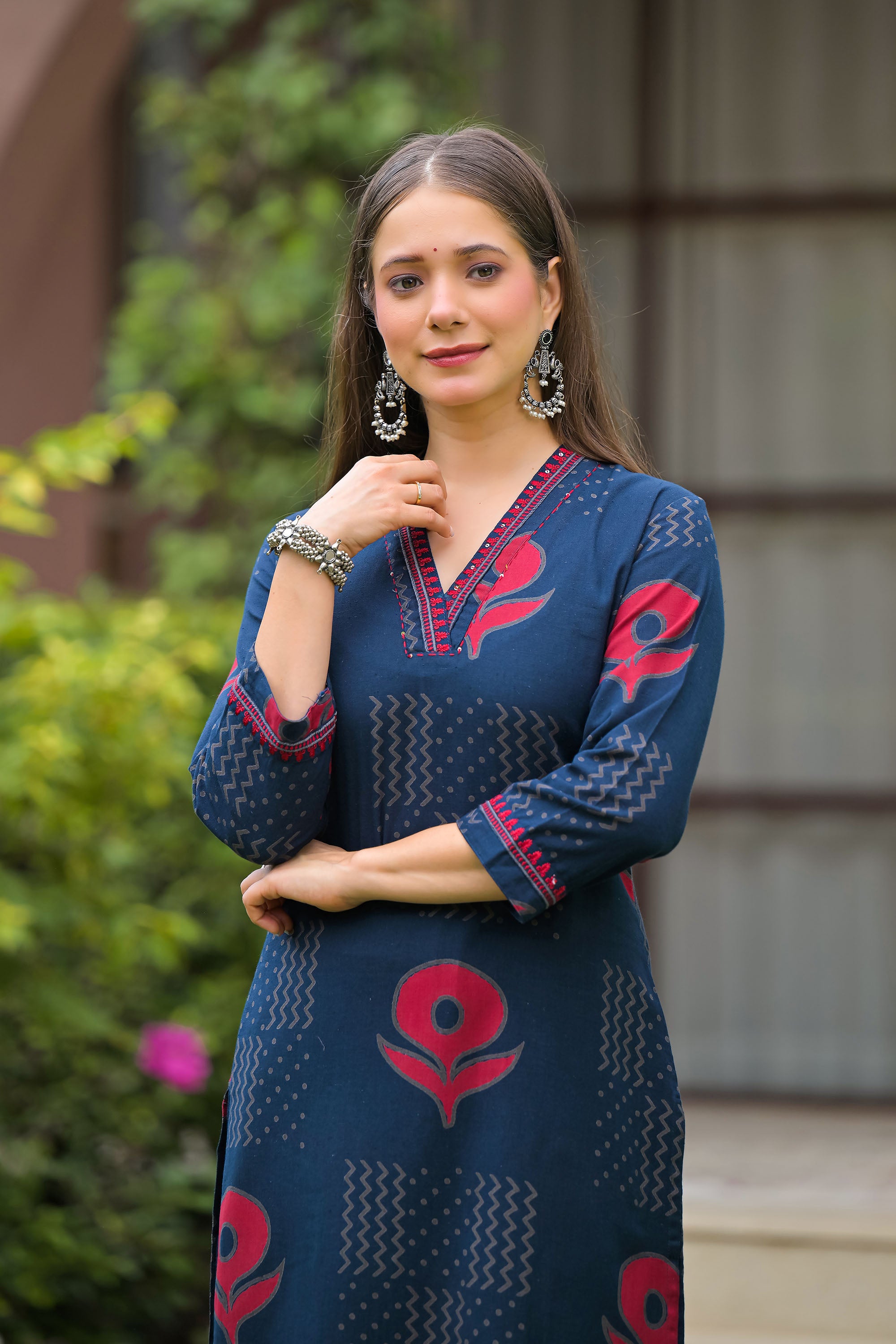 Gulmohar Printed Cotton Kurta Pant Set