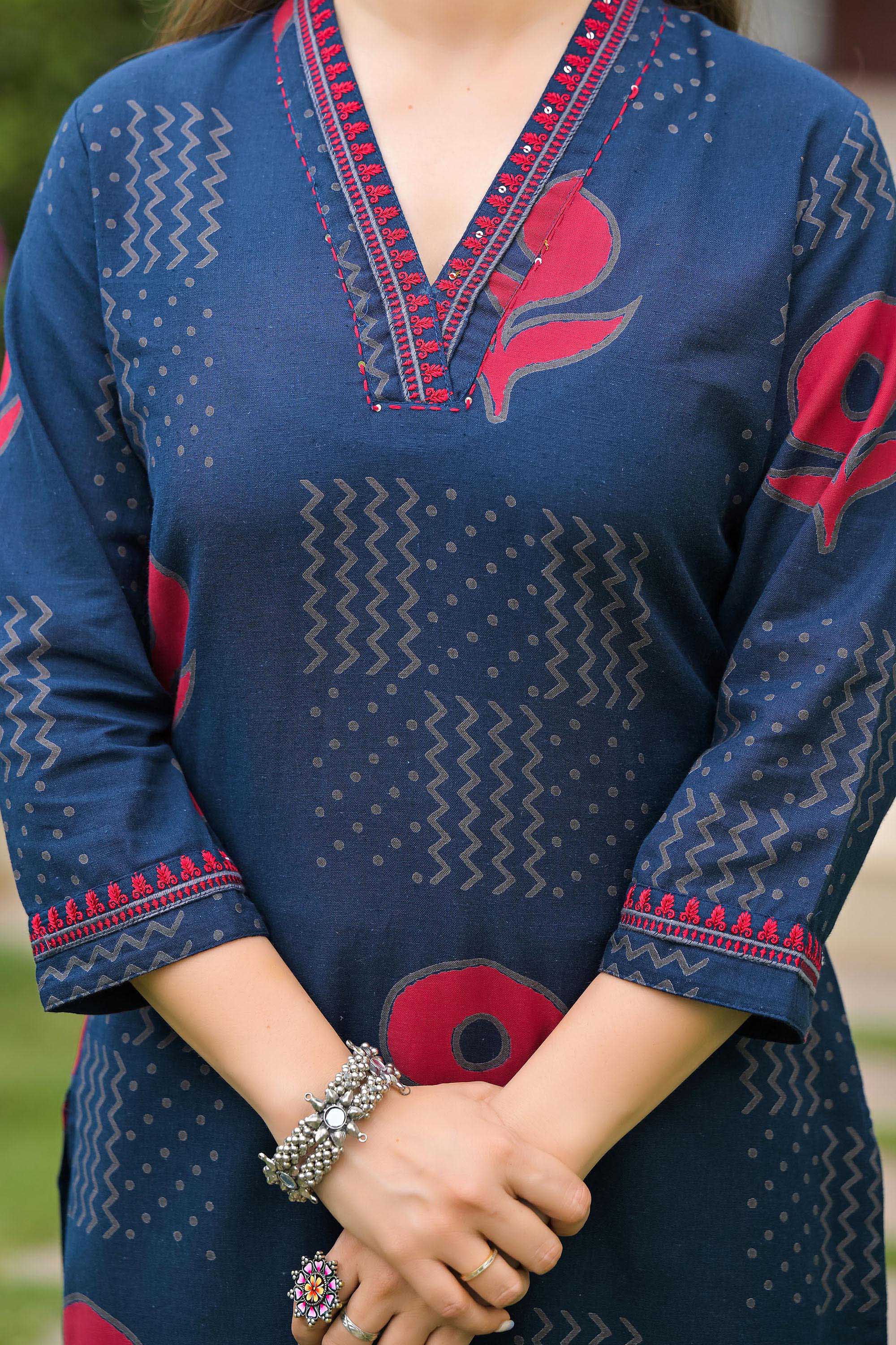 Gulmohar Printed Cotton Kurta Pant Set