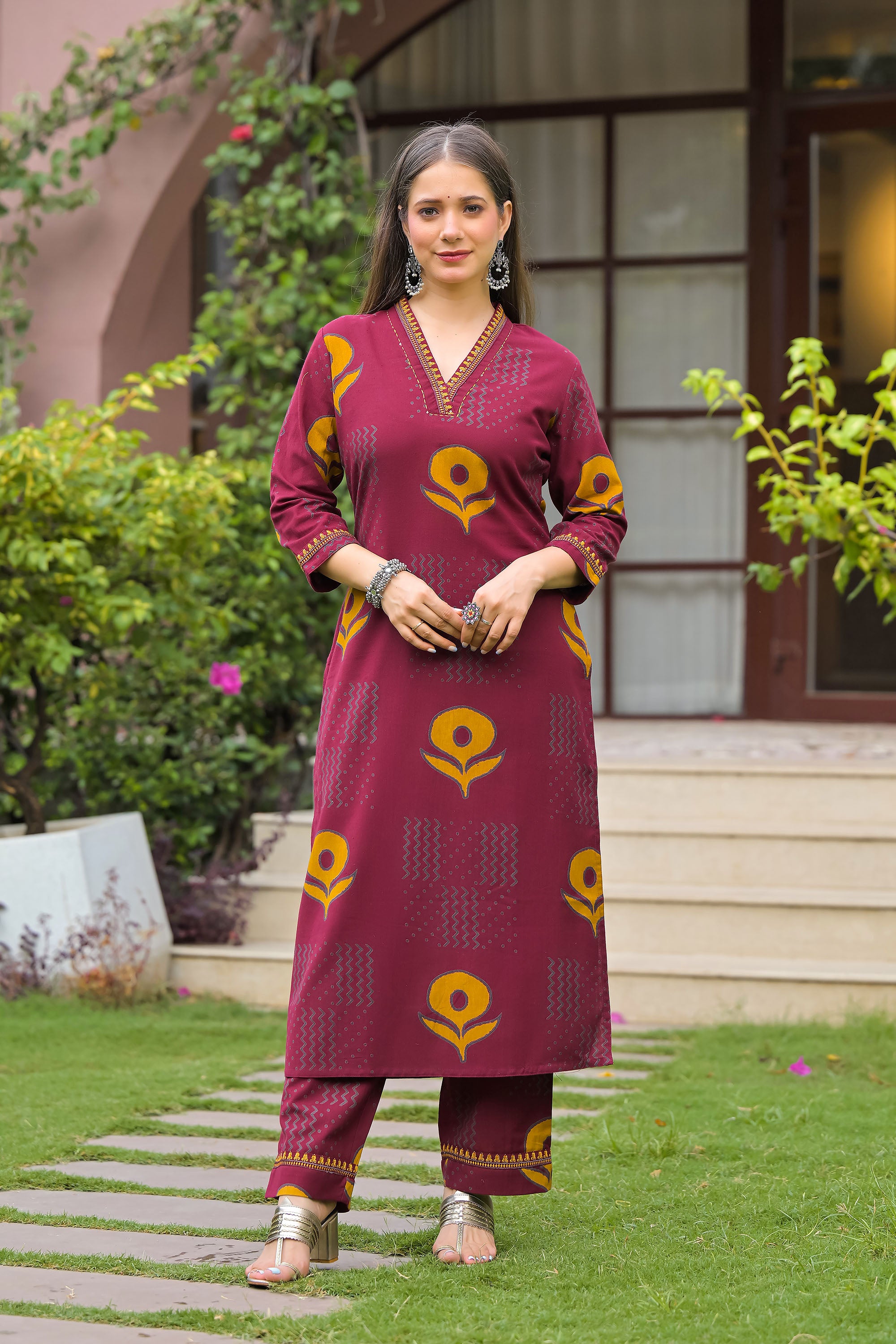 Gulmohar Printed Cotton Kurta Pant Set