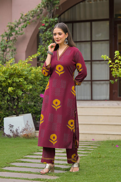 Gulmohar Printed Cotton Kurta Pant Set