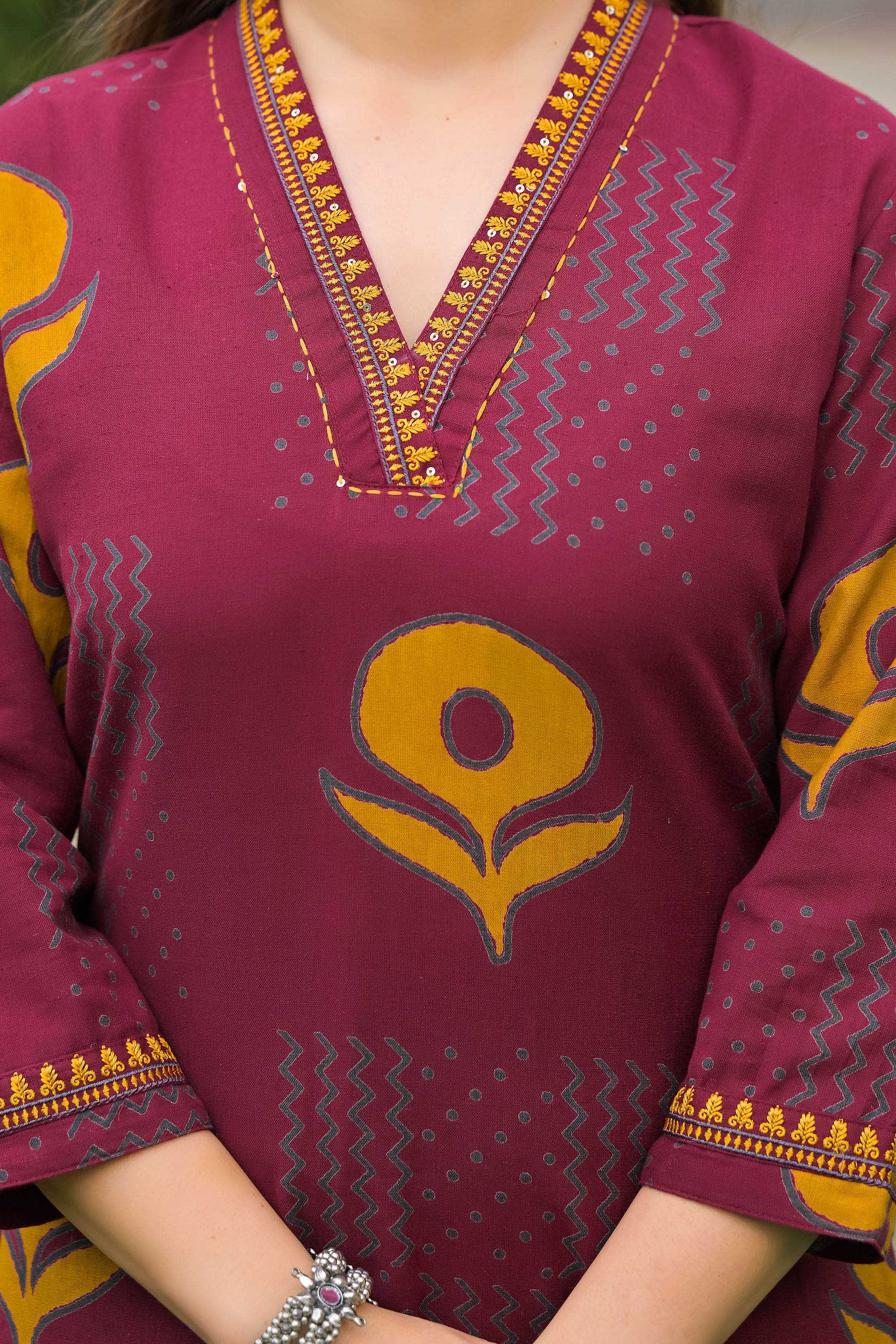 Gulmohar Printed Cotton Kurta Pant Set