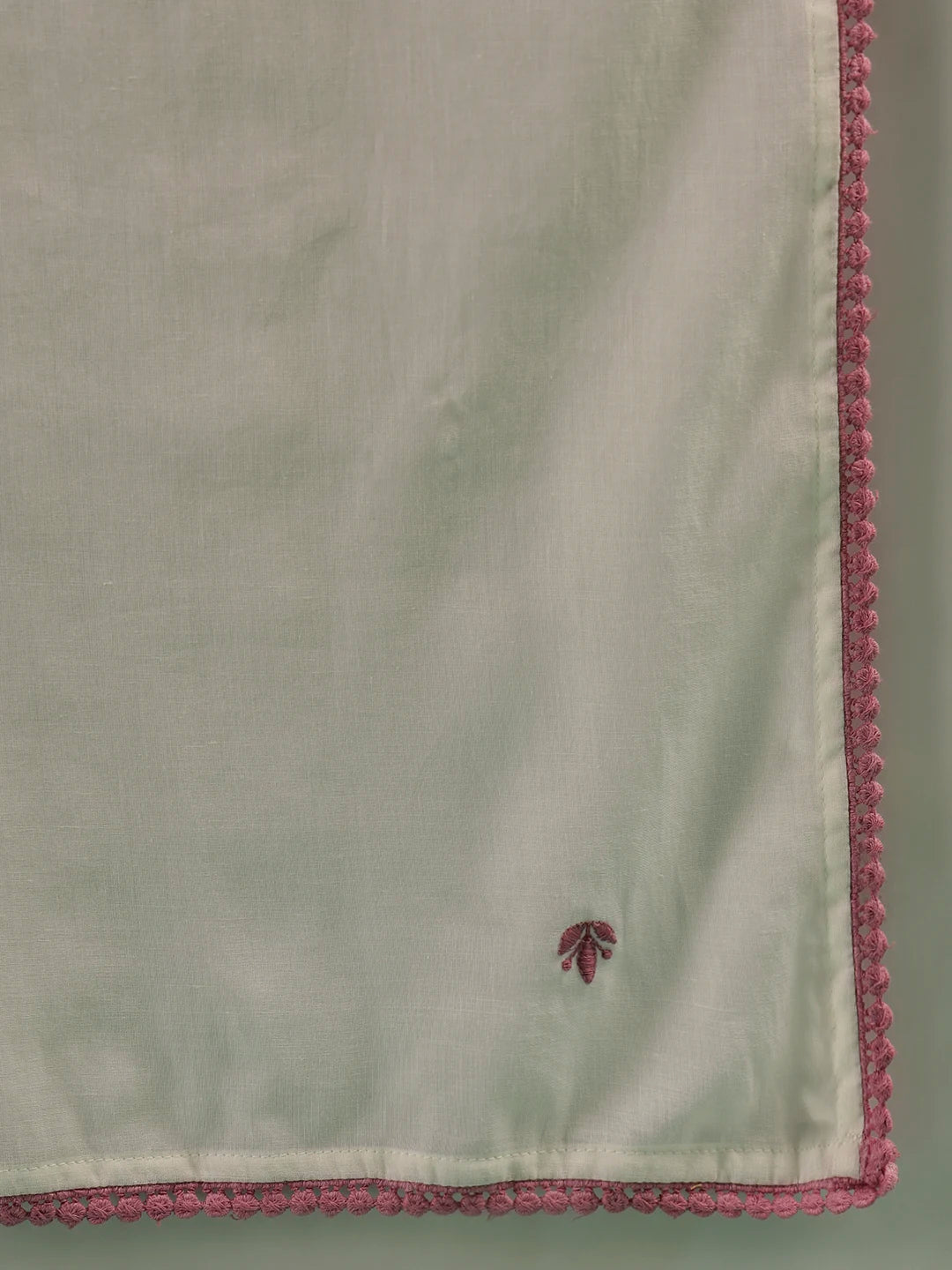 Ivory White Lucknowi Embroidered Cotton 3-Piece Suit Set