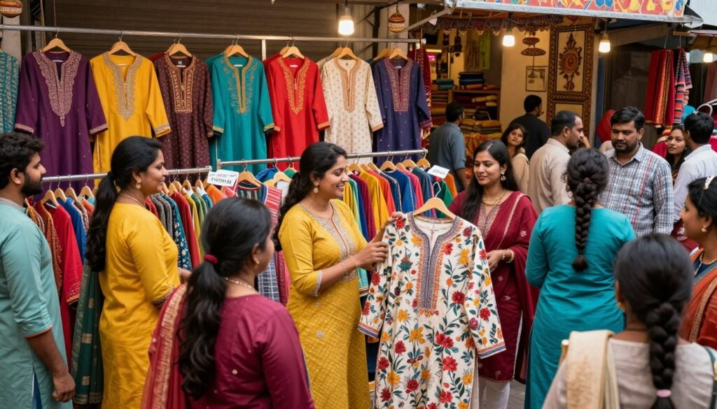 pure cotton kurti shopping